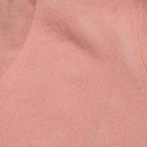 Ann Taylor 100% Cashmere Pink V-Neck Sweeter 3/4 Sleeve With Bow Size Large - Picture 7 of 7